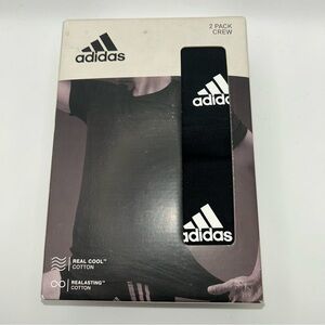Adidas real cool cotton 2 pack crew tees size small NIB